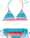 Roxy Kids Girls 7-16 Carefree Cruisin Tiki Tri Set, Bubble Gum, 10
