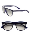 Oversized modified square frames with metal rivet accents and signature logo. Available in dark blue with crystal grey gradient lens or brown with brown gradient lens.Logo temples100% UV protectionMade in Italy 