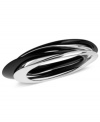 Robert Lee Morris brings depth without sacrificing style to the bangle. Crafted from silver- and hematite-tone mixed metal, the bracelet reflects an abstract design in a neoclassic model. Approximate diameter: 2-1/2 inches.