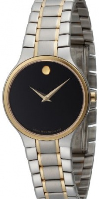Movado Women's 0606389 Serio Two-Tone Stainless-Steel Black Round Dial Watch Movado Women's 0606389 Serio Two-Tone Stainless-Steel Black Round Dial Watch