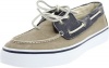 Sperry Top Sider Bahama 2 Eye Mens SZ 9.5 Tan Navy/Taupe New Canvas Boat Shoes