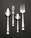 Renowned bridal designer, Vera Wang brings finery to your tabletop with the Cabochon collection. Buckle detailing and slender handles combine for sophistication. Set includes: sugar spoon, butter knife, tablespoon and cold meat fork.