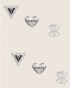 GUESS Set of 3 Logo Stud Earrings, SILVER