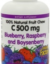 Natural Factors Vitamin C Blueberry, Raspberry, Boysenberry Chewables 500mg Wafers, 180-Count