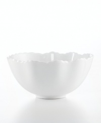 Fresh for modern tables. A playful edge in white porcelain gives Feathered bowls from BIA a look of unconventional elegance. Fresh for modern tables. A playful edge in white porcelain gives Feathered bowls from BIA a look of unconventional elegance.