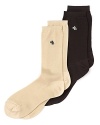 Double your foot pleasure with two pairs of soft, microfiber socks from Lauren Ralph Lauren.