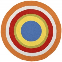 Area Rug 4x4 Round Kids Orange-White Color - Surya Playground Rug from RugPal Area Rug 4x4 Round Kids Orange-White Color - Surya Playground Rug from RugPal