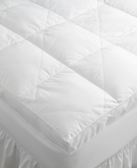 Sink into Hotel Collection luxury. Featuring a quilted cotton cover and a lofty layer of down-alternative fill, this fiberbed boots your bed to a new level of comfort. Featuring a skirt that fits to your mattress to keep the fiberbed in place. Sink into Hotel Collection luxury. Featuring a quilted cotton cover and a lofty layer of down-alternative fill, this fiberbed boots your bed to a new level of comfort. Featuring a skirt that fits to your mattress to keep the fiberbed in place.