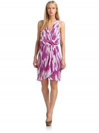 THE LOOKIkat print on sheer chiffon overlayDeep surplice v-neck with pleatsTonal v-neck under layerSleevelessElastic waistDraped faux wrap skirtRacerbackTHE FITAbout 37 from shoulder to hemTHE MATERIALPolyesterFully linedCARE & ORIGINHand wash or dry cleanImportedModel shown is 5'11 (180cm) wearing US size Small. THE LOOKIkat print on sheer chiffon overlayDeep surplice v-neck with pleatsTonal v-neck under layerSleevelessElastic waistDraped faux wrap skirtRacerbackTHE FITAbout 37 from shoulder to hemTHE MATERIALPolyesterFully linedCARE & ORIGINHand wash or dry cleanImportedModel shown is 5'11 (180cm) wearing US size Small.