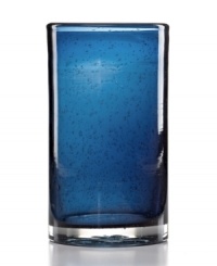 The eye-catching Iris highball glass makes a big impact in any setting with a cool slate-blue hue and tiny bubbles trapped in dishwasher-safe glass. From Artland. The eye-catching Iris highball glass makes a big impact in any setting with a cool slate-blue hue and tiny bubbles trapped in dishwasher-safe glass. From Artland.