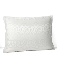 Bring sweet dreams to your sanctuary with this Hudson Park Luxe king sham in luminous linen and silk, boasting a sleek white on white abstract print. Bring sweet dreams to your sanctuary with this Hudson Park Luxe king sham in luminous linen and silk, boasting a sleek white on white abstract print.