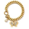 JUICY COUTURE Gold Butterfly Swag Charm Bracelet with Cubic Zirconia and Heart (Gift Box Included)