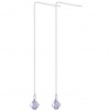 Sterling Silver Lavender Crystal Threader Ear Wire Earrings Made with Swarovski Elements