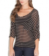 G by GUESS Phlox Striped Dolman Top, JET BLACK/TRUE WHITE (MEDIUM) G by GUESS Phlox Striped Dolman Top, JET BLACK/TRUE WHITE (MEDIUM)