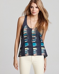 Vibrant stripes imbue this Hurley tank with cool style. Vibrant stripes imbue this Hurley tank with cool style.