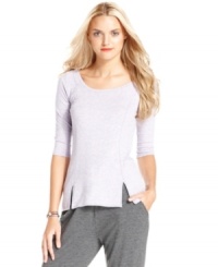 Two front slits add edge to this RACHEL Rachel Roy tee for a stylish spin on a wardrobe staple! Two front slits add edge to this RACHEL Rachel Roy tee for a stylish spin on a wardrobe staple!
