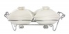 Godinger Ceramic Double Warmer Chafing Dish with Serving Stand