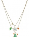 Betsey Johnson Eye of the Tiger Frog Two-Row Necklace