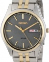 Seiko Men's SNE042 Two-Tone Solar Charcoal Dial Watch