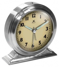 Infinity Instruments Brushed Nickel Metal Alarm Clock Infinity Instruments Brushed Nickel Metal Alarm Clock