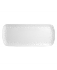 This rectangular cake plate is inspired by the architecture of the famous Louvre Museum in Paris and made of exquisite Limoges porcelain. From the Bernardaud dinnerware and dishes collection. This rectangular cake plate is inspired by the architecture of the famous Louvre Museum in Paris and made of exquisite Limoges porcelain. From the Bernardaud dinnerware and dishes collection.