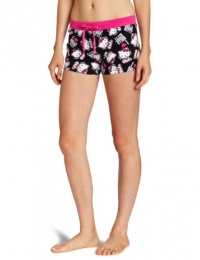 Hello Kitty Juniors Hk Loves Me All Over Printed Sleep Short, Black, Large Hello Kitty Juniors Hk Loves Me All Over Printed Sleep Short, Black, Large