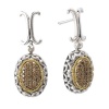 925 Silver & Brown Diamond Oval Dangle Earrings with 18k Gold Accents (0.40ctw)