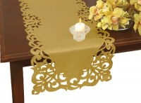 Homewear Cutwork and Embroidery Imperial Scroll 14-Inch by 72-Inch Runner, Gold Homewear Cutwork and Embroidery Imperial Scroll 14-Inch by 72-Inch Runner, Gold