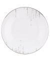 Bone china with platinum edges drips glittering icicles on slick, snowy white from Lenox Lifestyle dinnerware. The dishes, like this Platinum Ice salad plate, are a recipe for cool in modern decor, delivering unique, unforgettable style to quiet meals and casual get-togethers. (Clearance)