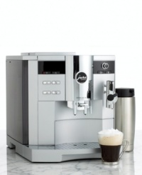 One touch is all it takes to match the skill of even the most talented baristas, brewing bold and flavorful espresso, cappuccino, lattes and more in seconds. With its commercial solid steel conical burr grinder and fully automated features, there's no easier or fresher way to enjoy your favorite coffee drinks. Two-yer warranty. Model 13423. One touch is all it takes to match the skill of even the most talented baristas, brewing bold and flavorful espresso, cappuccino, lattes and more in seconds. With its commercial solid steel conical burr grinder and fully automated features, there's no easier or fresher way to enjoy your favorite coffee drinks. Two-yer warranty. Model 13423.