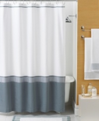 Five-star luxury for the contemporary bath. Pure Pima cotton shower curtain has clean lines and bold hues to create a simply modern geometric design. Five-star luxury for the contemporary bath. Pure Pima cotton shower curtain has clean lines and bold hues to create a simply modern geometric design.