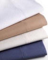 Sleep snug. Finely woven single-ply yarns in luxe 400-thread count cotton offer a fabric that is exceptionally soft, smooth and strong in this Solid sheet set from Charter Club. Features a wrinkle-resistant finishing process, quick try technology for less time in the dryer and stretch technology that keeps the fitted sheet secure and in place.