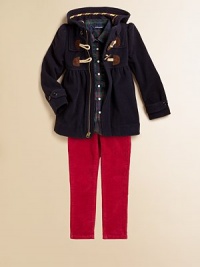 This preppy coat exudes timeless heritage style in a hooded silhouette and is finished with classic toggle closures.Attached hoodLong sleeves with adjustable button-tab closuresZip-front with toggle closureGathered empire waistOn-seam hand pocketsPolyesterDry cleanImported Please note: Number of buttons may vary depending on size ordered. This preppy coat exudes timeless heritage style in a hooded silhouette and is finished with classic toggle closures.Attached hoodLong sleeves with adjustable button-tab closuresZip-front with toggle closureGathered empire waistOn-seam hand pocketsPolyesterDry cleanImported Please note: Number of buttons may vary depending on size ordered.