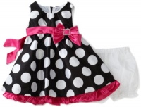 Nannette Baby-girls Infant Shangtung Dress With Dot Print, Black, 24 Months Nannette Baby-girls Infant Shangtung Dress With Dot Print, Black, 24 Months