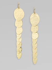 A stunning yet simple strand of graduated, crinkle-textured gold petals cascades gracefully yet dramatically.18k yellow goldLength, about 4¼Ear wireImported