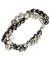 Go for a subtle hint of color. This beautiful bracelet features grey-colored cultured freshwater pearls (6-7 mm) set in sterling silver. Approximate length: 7-1/2 inches.