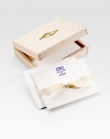 An original Charles Fradin shoe illustration is hand-pressed on cotton card stock to add a decidedly delicious touch to your next thoughtful note. 18 cards housed in a gold-stamped wood box High-quality cotton card stock Box: 7W X 2H X 5½L Cards: 6¾W X 4½H Made in USA FOR PERSONALIZATION Select a quantity, then scroll down and click on PERSONALIZE & ADD TO BAG to choose and preview your personalization options. Please allow 3 weeks for delivery. 