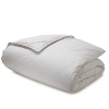 Exclusively at Bloomingdale's. Our finest comforters with the highest quality down fill have 370 thread count batiste cotton covers and 800 fill power premium European white goose down. Are luxuriously oversized. All comforters have baffle box construction to ensure even distribution. All made in the US of imported fiber and fill.