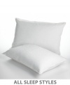 The unique design of the Down Enhance™ provides the softness and adjustability of down plus comfortable support for all sleep positions.  Featuring an inner down-filled sleeve through the heart of the pillow surrounded by more fluffy down fill for ultimate comfort. A 300 thread count 100% cotton Barrier Weave™ fabric cover keeps the down secure. Only Pacific Coast® Down is Hyperclean®, which means dust, dirt and allergens have been removed. Also includes a zippered cover for more pillow protection.