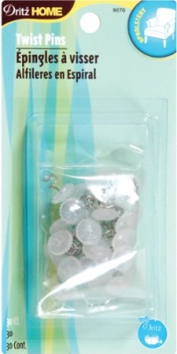 Dritz 9070 Upholstery Clear Heads Twist Pins, 3/4-Inch, 30-Pack Dritz 9070 Upholstery Clear Heads Twist Pins, 3/4-Inch, 30-Pack