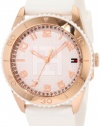 Tommy Hilfiger Women's 1781121 Sport Rose Gold Toned White Silicon Watch