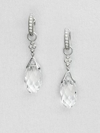 A beautiful white topaz briolette drop on 14k gold accented with brilliant diamonds. White topaz14k goldDiamonds, .04 tcwDrop, about .66Ring baleImported Please note: Earrings sold separately. A beautiful white topaz briolette drop on 14k gold accented with brilliant diamonds. White topaz14k goldDiamonds, .04 tcwDrop, about .66Ring baleImported Please note: Earrings sold separately.