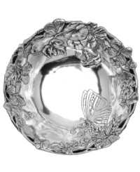 Invite fresh whimsy to the table on the wings of this collection of Butterfly salad bowls. This springtime motif from Arthur Court's collection of serveware and serving dishes is swarming with butterflies, sculpted in gleaming aluminum and a delight for nature lovers. Invite fresh whimsy to the table on the wings of this collection of Butterfly salad bowls. This springtime motif from Arthur Court's collection of serveware and serving dishes is swarming with butterflies, sculpted in gleaming aluminum and a delight for nature lovers.