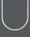 Channel the elegance of style greats like Jacqueline Kennedy Onassis. This Belle de Mer necklace is no exception with its polished AA+ cultured freshwater pearls (8-9 mm) and 14k gold clasp. Approximate length: 16 inches.