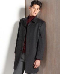 Fight the cold and win the warmth in this sleek slim-fit Kenneth Cole coat. Fight the cold and win the warmth in this sleek slim-fit Kenneth Cole coat.