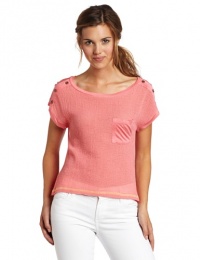 Jolt Juniors Short Sleeve Coral Top, Pink, Medium Jolt Juniors Short Sleeve Coral Top, Pink, Medium
