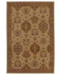 Vintage-inspired tones of beige, celadon and salmon are brilliantly rendered in an old-world floral and medallion motif in the Bellingham area rug from Karastan. Made of pure New Zealand wool for durable composition and ultimate softness. Vintage-inspired tones of beige, celadon and salmon are brilliantly rendered in an old-world floral and medallion motif in the Bellingham area rug from Karastan. Made of pure New Zealand wool for durable composition and ultimate softness.