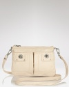 Two shiny turnlocks team up for a touch of glam on this lush leather crossbody from MARC BY MARC JACOBS.