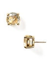 A classic look from kate spade new york -- handcrafted, faceted clear stone earrings in a 12 Kt. gold plated princess setting.
