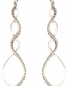 Judith Jack Turq Matrix Sterling Silver and Swarovski Marcasite Open Loop Drop Earrings